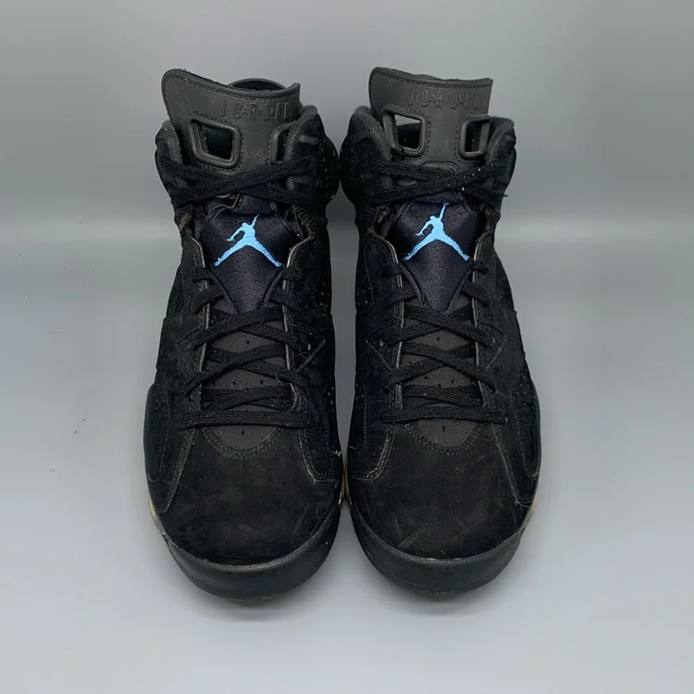 Jordan 6 Retro UNC Black Basketball Shoes‎ 384664-006 Men's Sz 10 EU 44